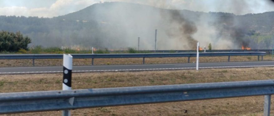 incendio en Armiñón, visto desde la A1
