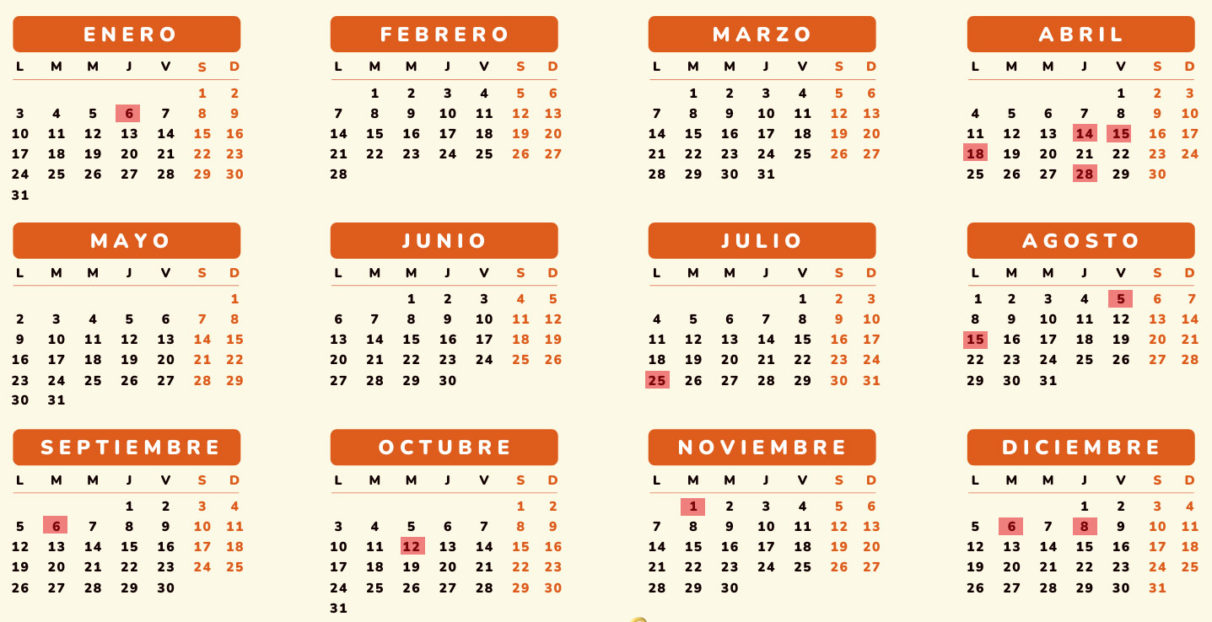Calendario laboral y de festivos en 2022 - Gasteiz Hoy