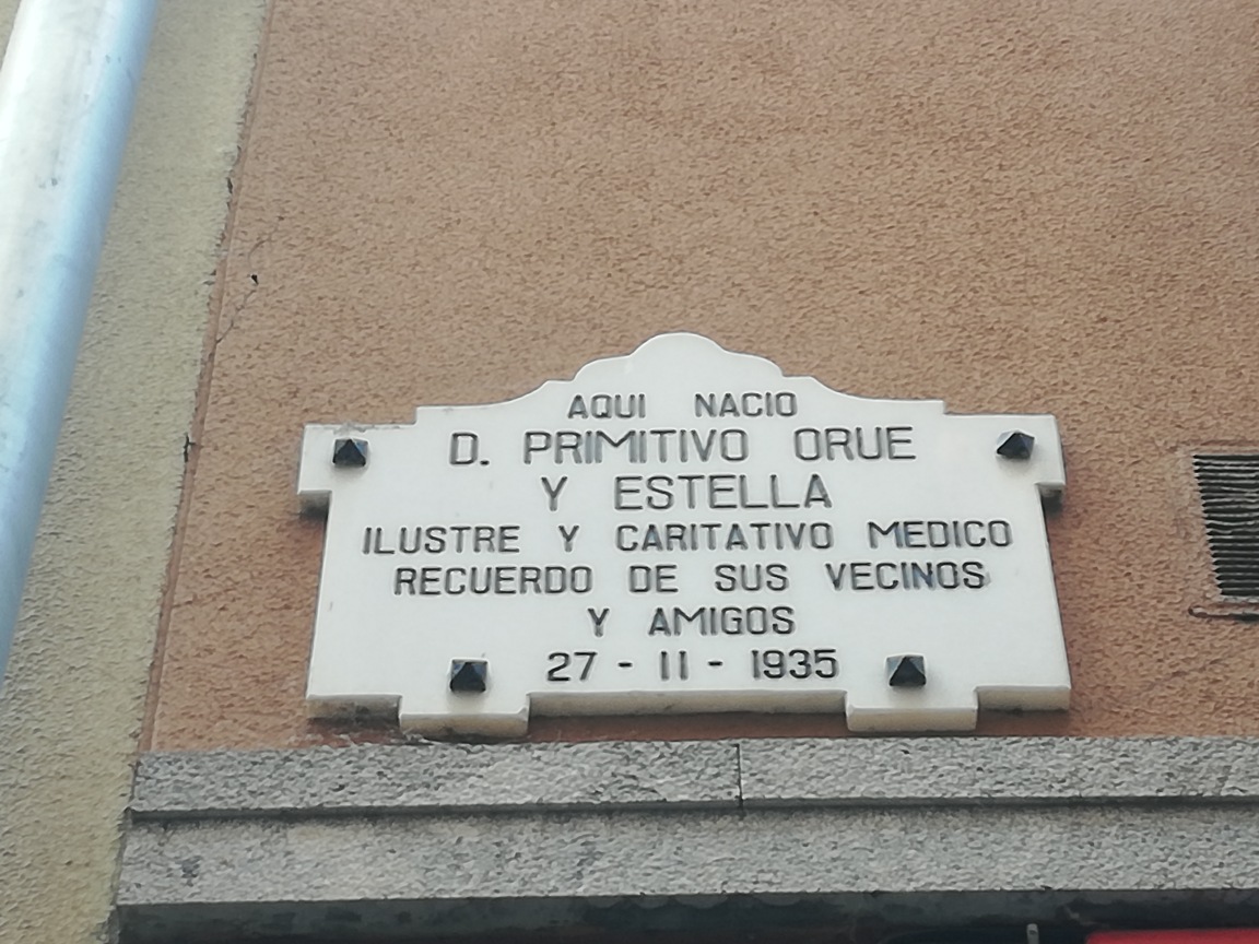 Placa Primitivo Orue calle Correría