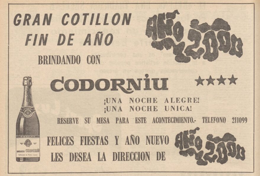 Anuncio de la discoteca Año 2000 en el periódico Norte Exprés del 31-12-1973. Hemeroteca Liburuklik.